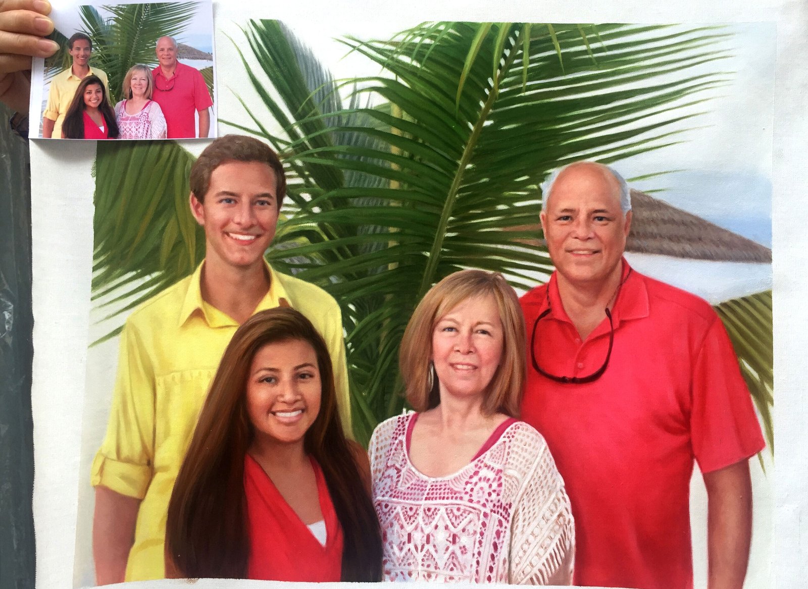 Other photos and instructions may have been provided to the artist to alter the final painting result. This painting should not be contrued as the canonical work of this artist.