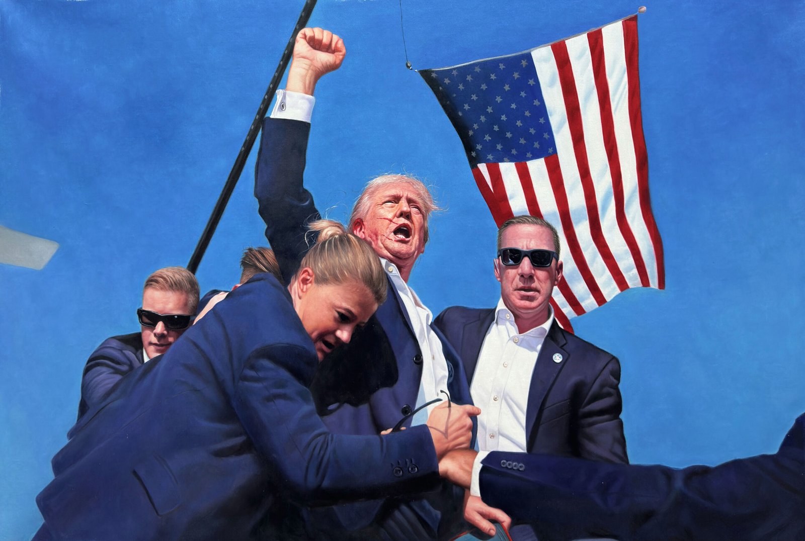 Other photos and instructions may have been provided to the artist to alter the final painting result. This painting should not be contrued as the canonical work of this artist.