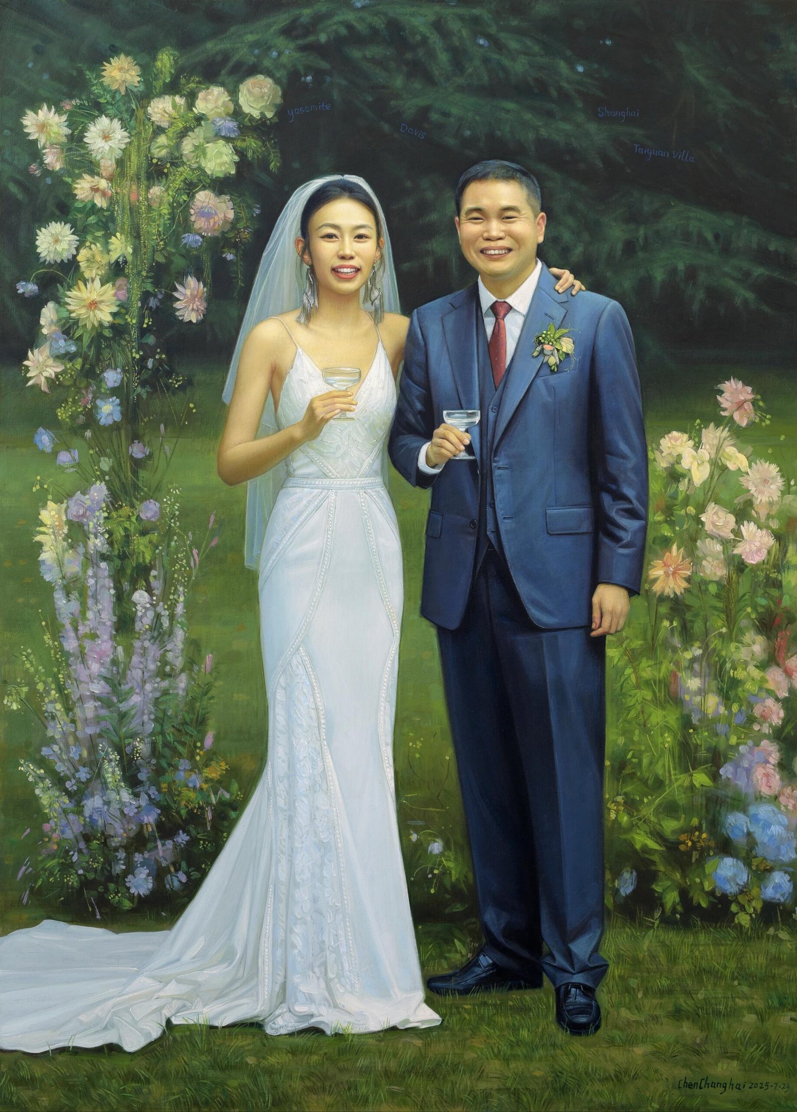 Other photos and instructions may have been provided to the artist to alter the final painting result. This painting should not be contrued as the canonical work of this artist.