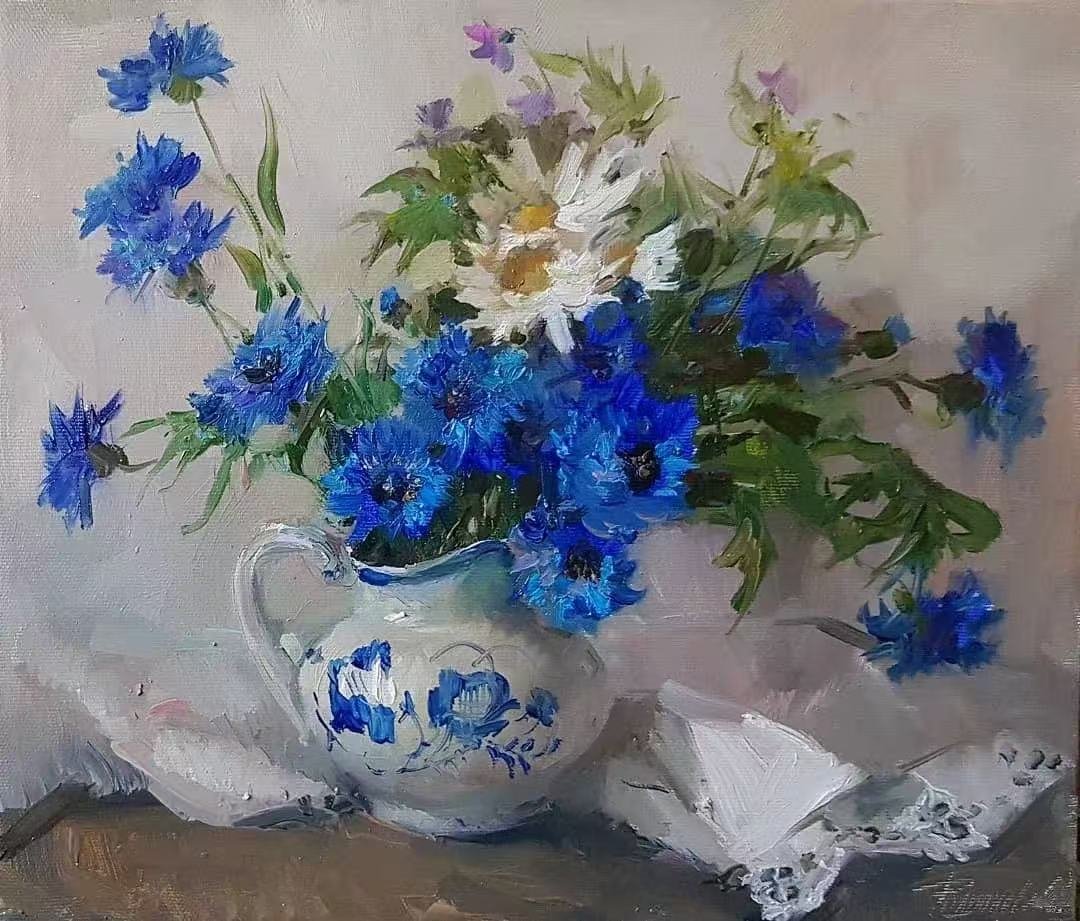 Other photos and instructions may have been provided to the artist to alter the final painting result. This painting should not be contrued as the canonical work of this artist.